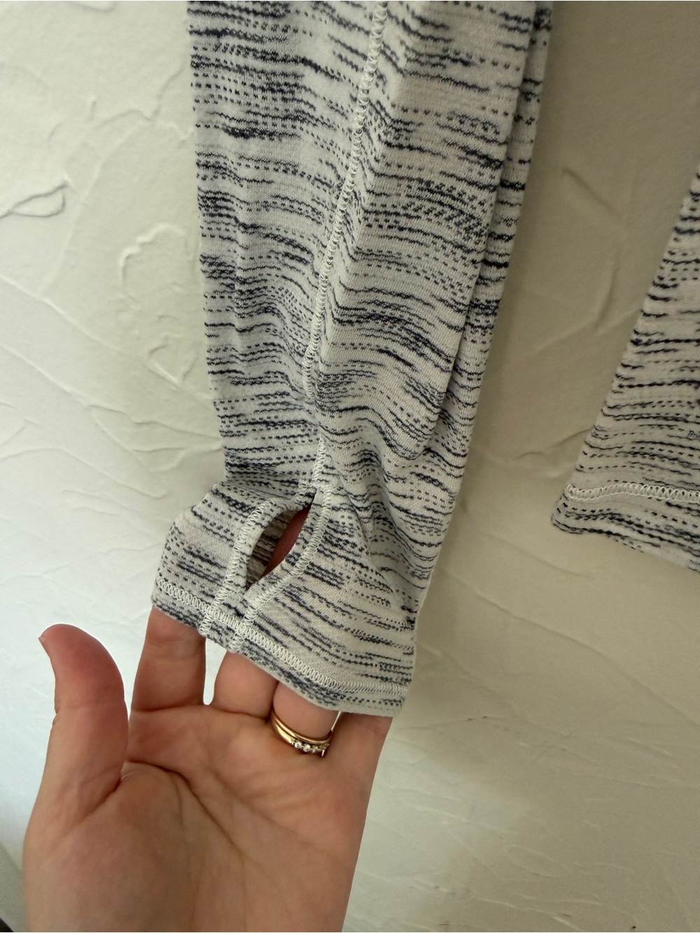 Lululemon Long Sleeve Shirt. White and Gray - Picture 2 of 5